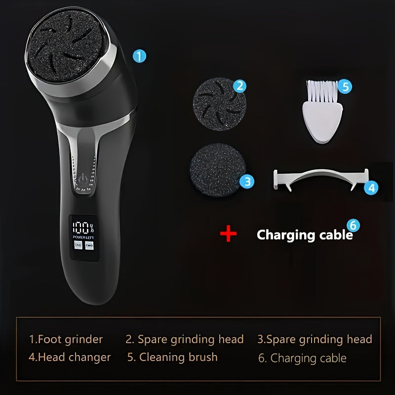 Rechargeable Electric Foot File for Callus Removal, Portable Pedicure Tool Kit Designed for Professional Care of Dry, Cracked Skin. A Perfect Gift for Foot Repair.