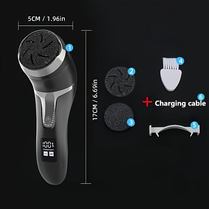 Rechargeable Electric Foot File for Callus Removal, Portable Pedicure Tool Kit Designed for Professional Care of Dry, Cracked Skin. A Perfect Gift for Foot Repair.