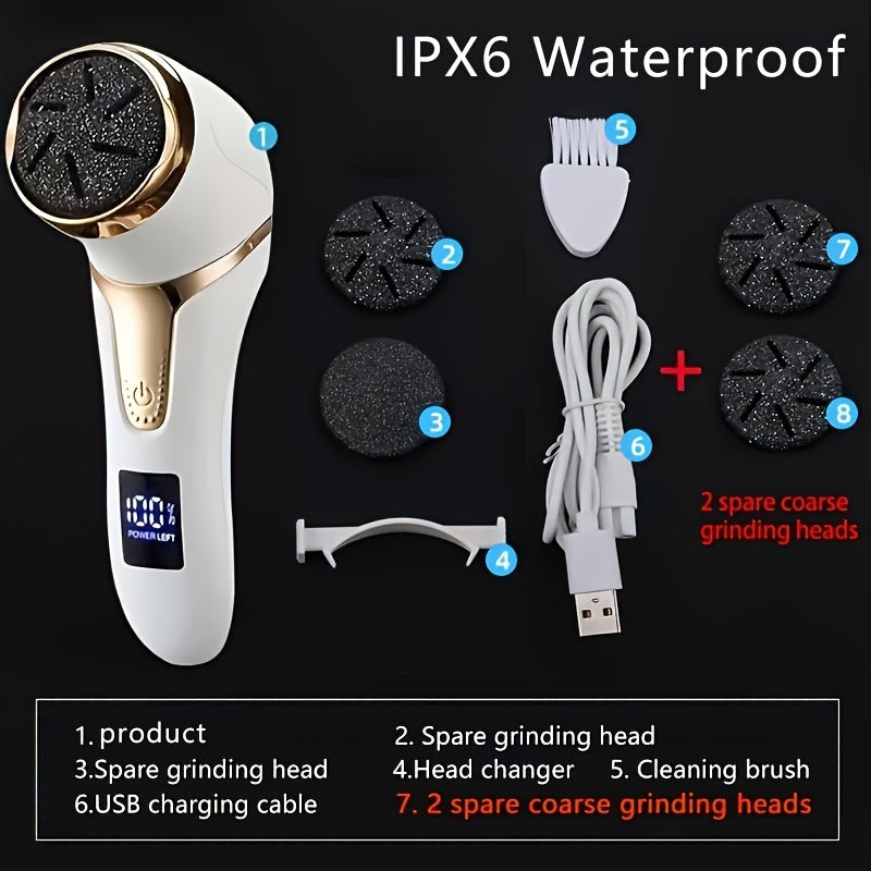 Rechargeable Electric Foot File for Callus Removal, Portable Pedicure Tool Kit Designed for Professional Care of Dry, Cracked Skin. A Perfect Gift for Foot Repair.