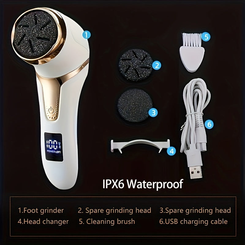 Rechargeable Electric Foot File for Callus Removal, Portable Pedicure Tool Kit Designed for Professional Care of Dry, Cracked Skin. A Perfect Gift for Foot Repair.
