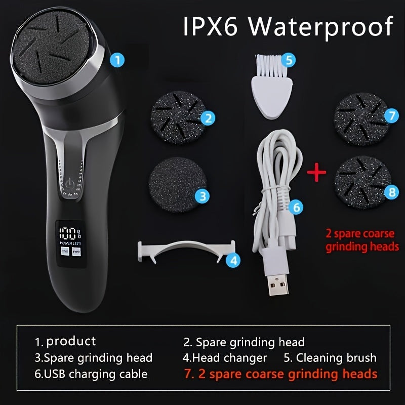 Rechargeable Electric Foot File for Callus Removal, Portable Pedicure Tool Kit Designed for Professional Care of Dry, Cracked Skin. A Perfect Gift for Foot Repair.