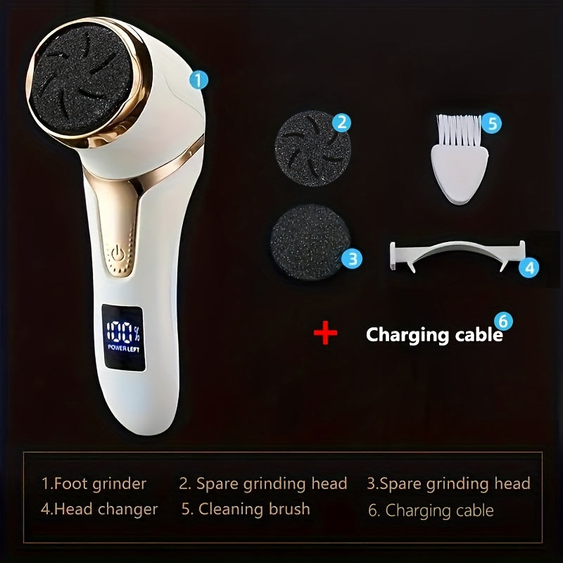 Rechargeable Electric Foot File for Callus Removal, Portable Pedicure Tool Kit Designed for Professional Care of Dry, Cracked Skin. A Perfect Gift for Foot Repair.