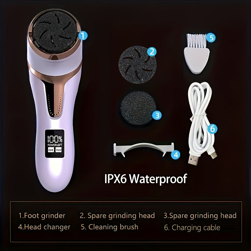 Rechargeable Electric Foot File for Callus Removal, Portable Pedicure Tool Kit Designed for Professional Care of Dry, Cracked Skin. A Perfect Gift for Foot Repair.