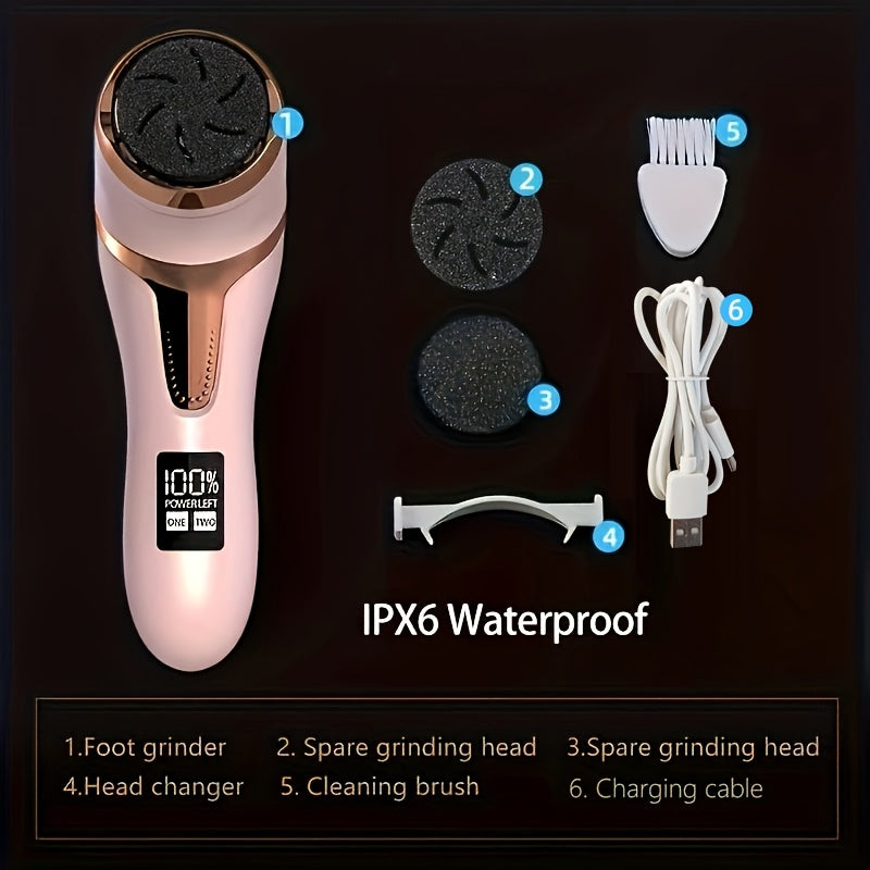 Rechargeable Electric Foot File for Callus Removal, Portable Pedicure Tool Kit Designed for Professional Care of Dry, Cracked Skin. A Perfect Gift for Foot Repair.