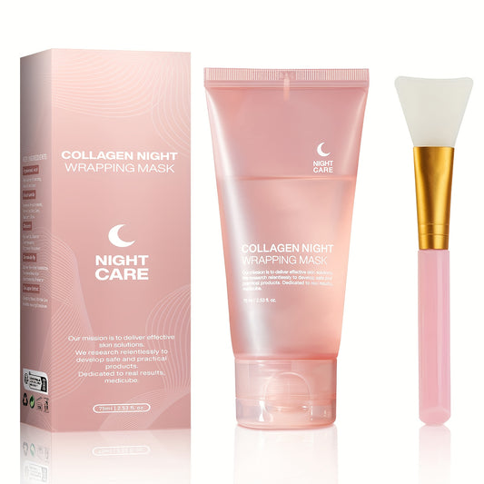 Women's Collagen Tear Pull Dress Up Mask: Deep Moisturizing Moisturizing Penetrating Hydrating and Firming Night Mask The Best Solution for Skin Care Suitable for All Skin Types - 2.54oz with Brush Applicator!