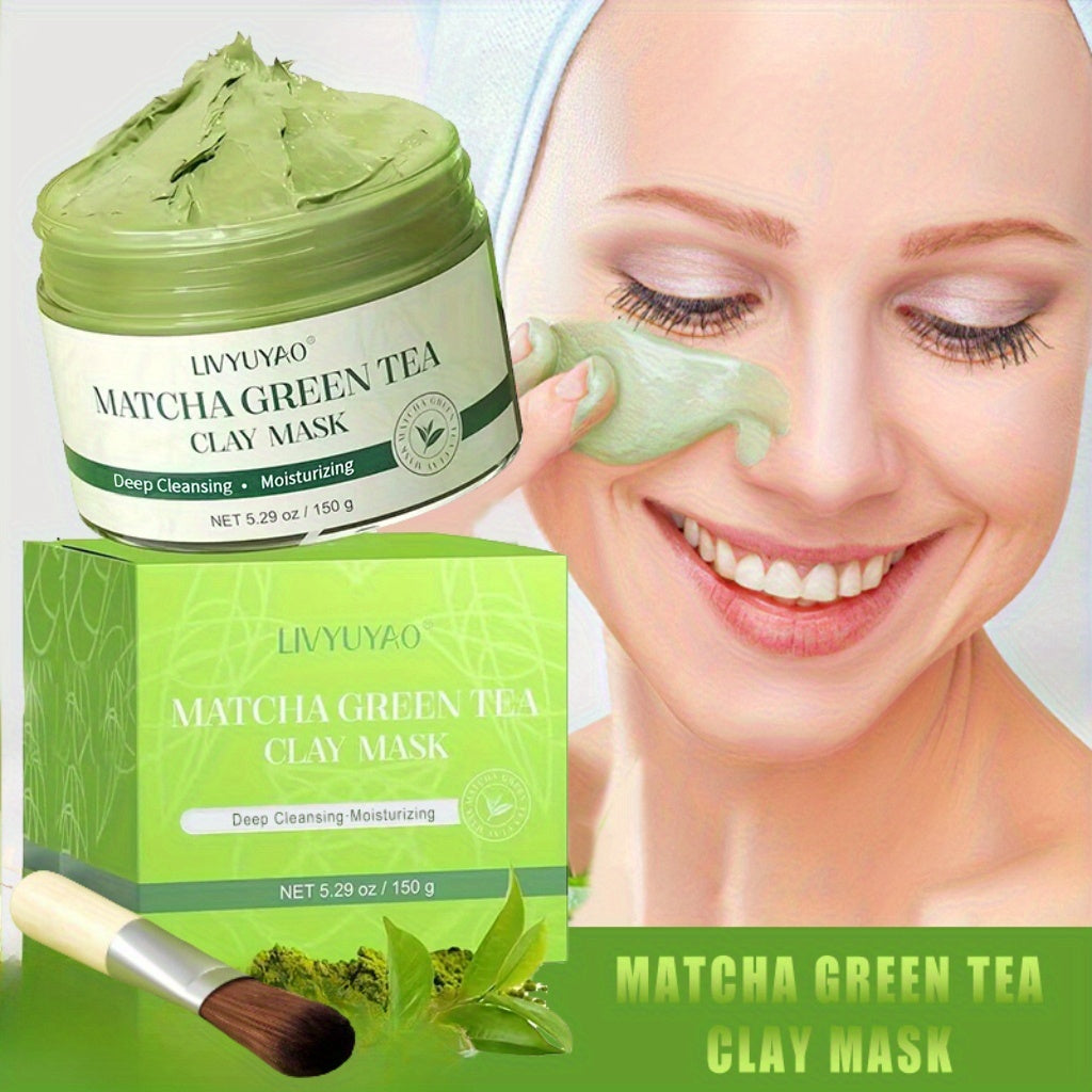 [Purifying|Green Tea] Purifying Green Tea Clay Mask 1pc - Volcanic Mud Deep Washing Face Skin 5.29oz